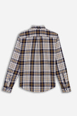 CAMICIA A QUADRI FLANELLA  OCRA