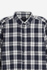 CAMICIA CON QUADRI FLANELLA F BLU  