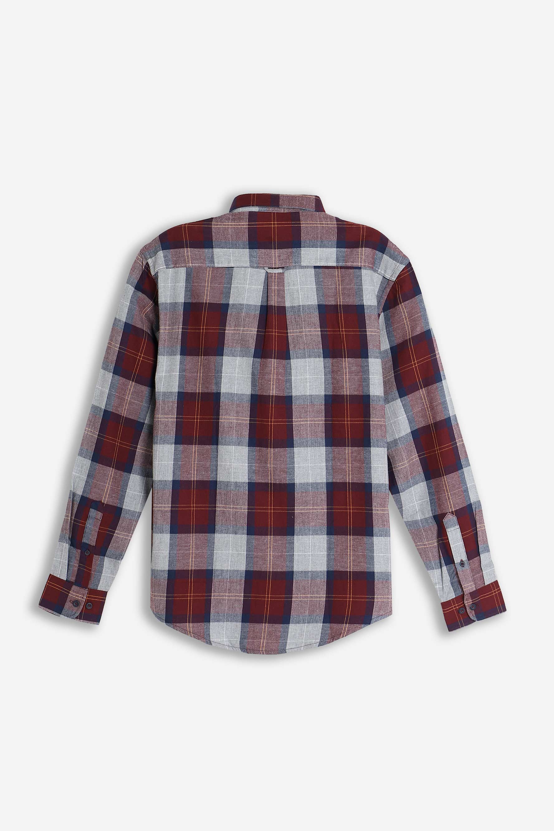CAMICIA CON QUADRI FLANELLA F BORDEAUX