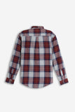 CAMICIA CON QUADRI FLANELLA F BORDEAUX
