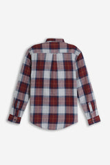 CAMICIA CON QUADRI FLANELLA F BORDEAUX