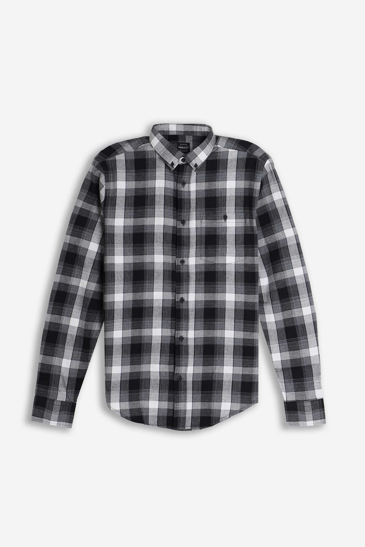 CAMICIA CON QUADRI FLANELLA F NERO