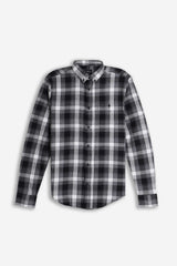 CAMICIA CON QUADRI FLANELLA F NERO