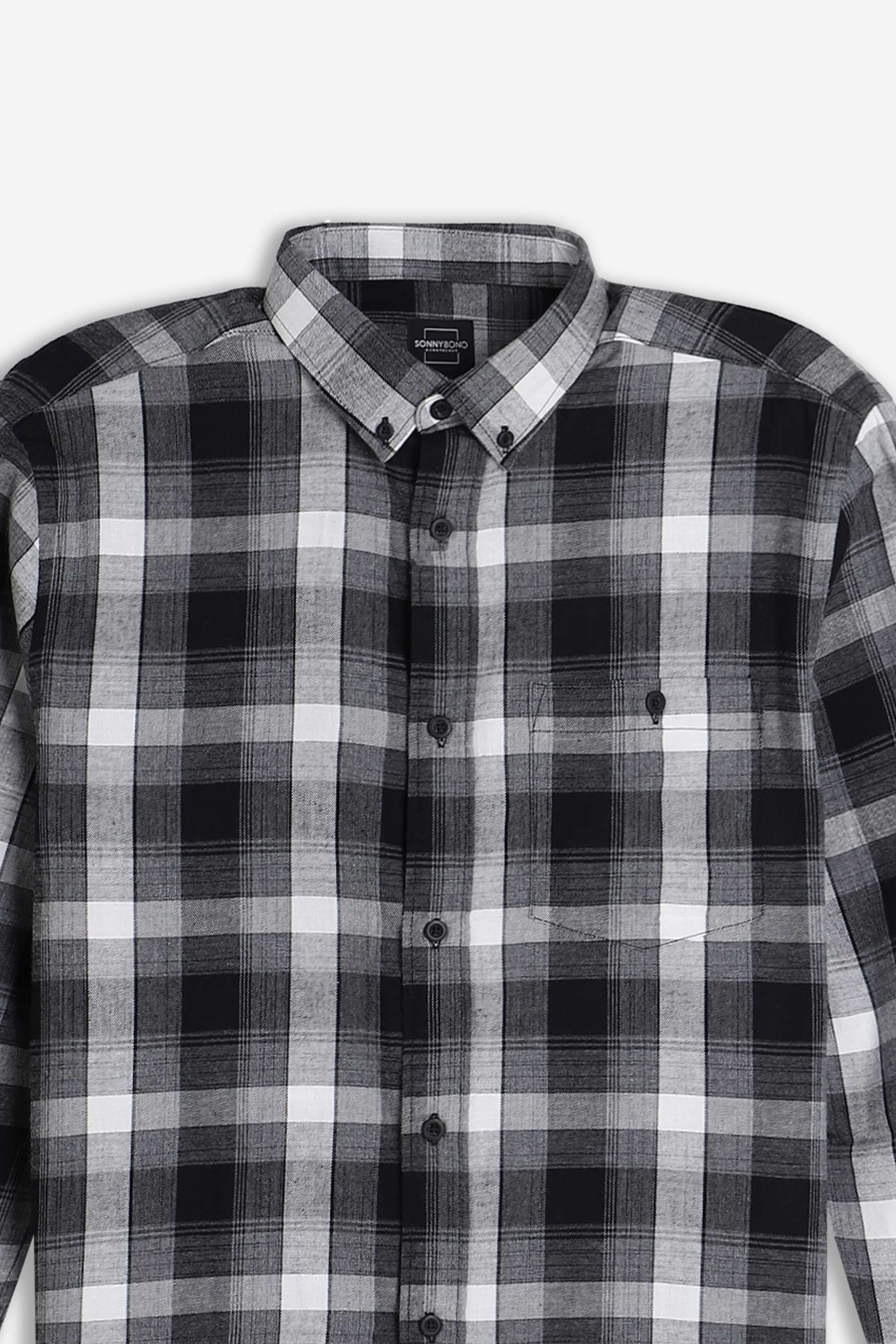 CAMICIA CON QUADRI FLANELLA F NERO