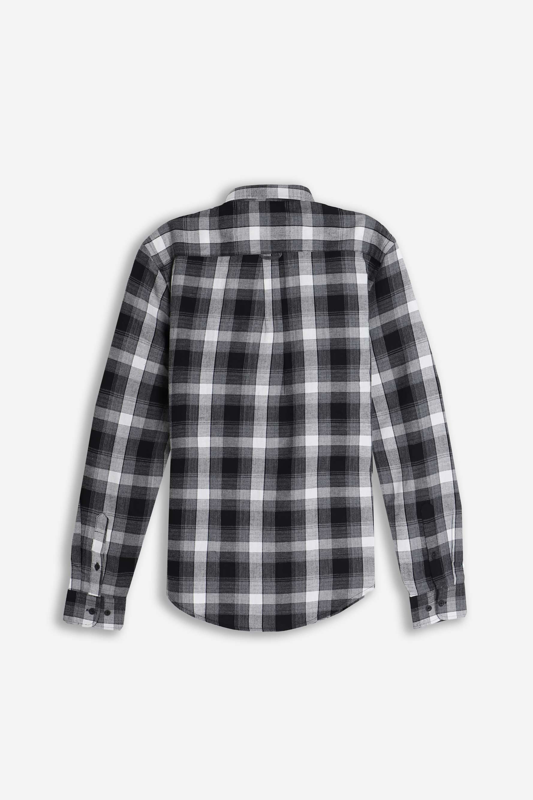 CAMICIA CON QUADRI FLANELLA F NERO