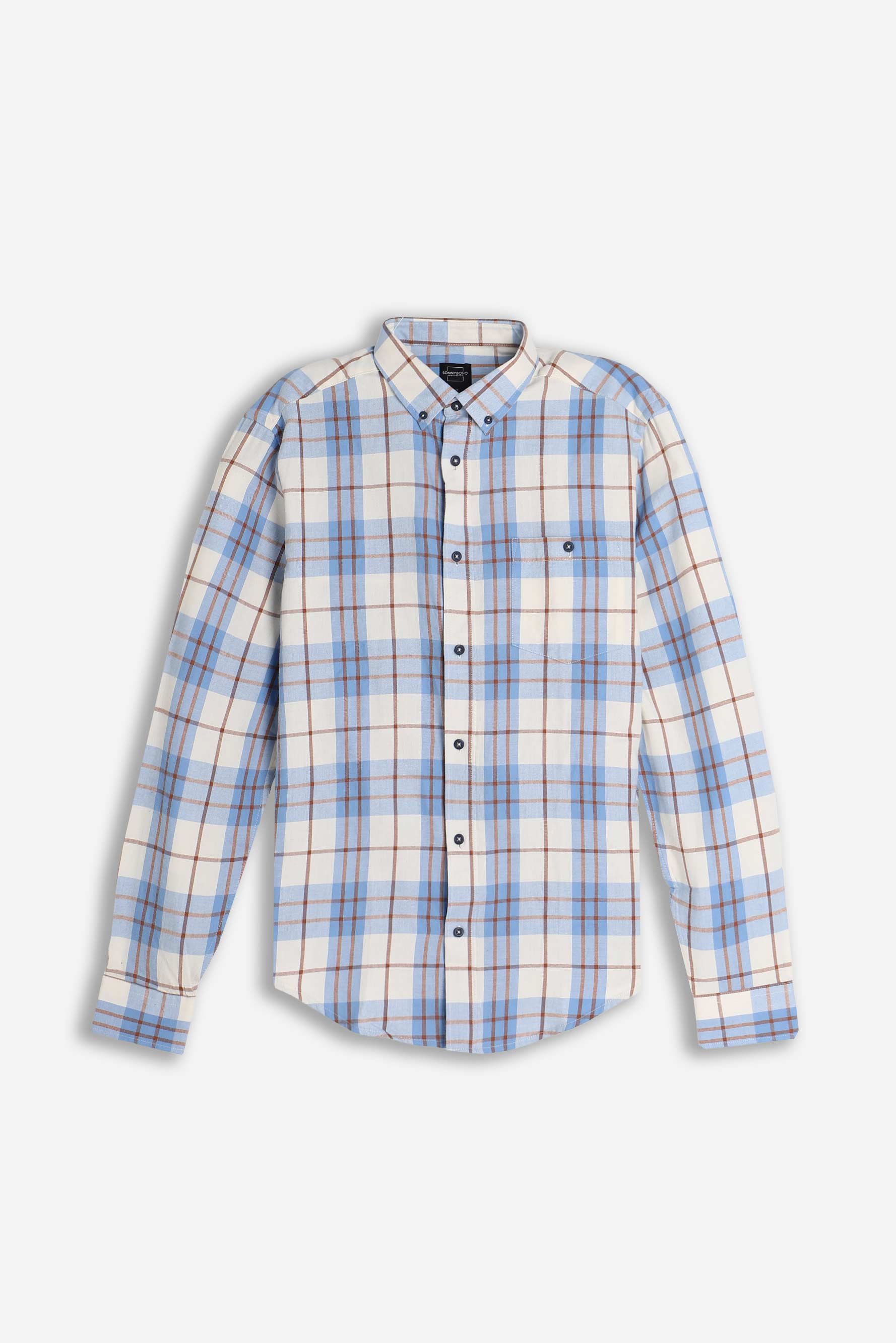 CAMICIA CON QUADRI FLANELLA F PANNA