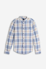 CAMICIA CON QUADRI FLANELLA F PANNA