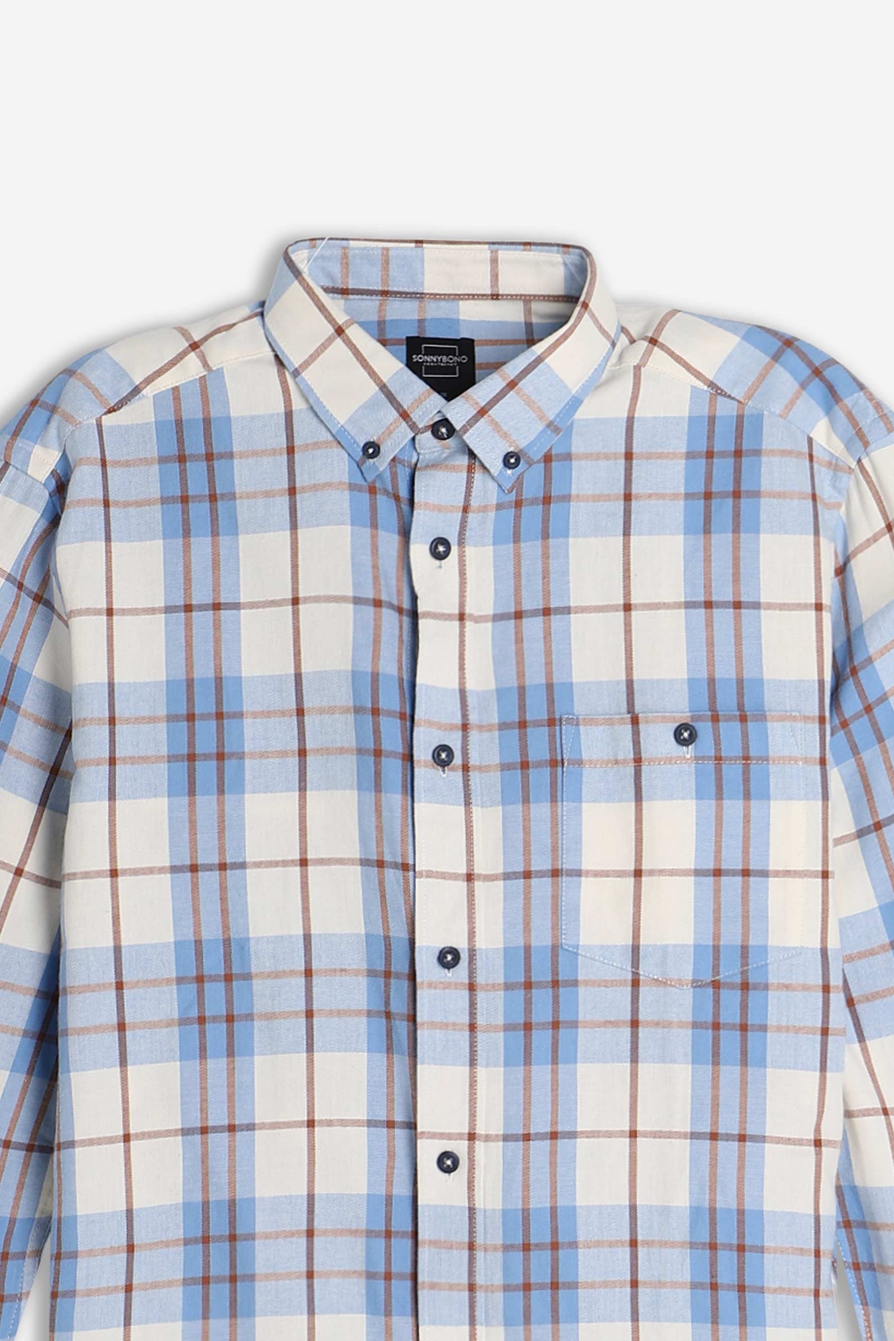CAMICIA CON QUADRI FLANELLA F PANNA
