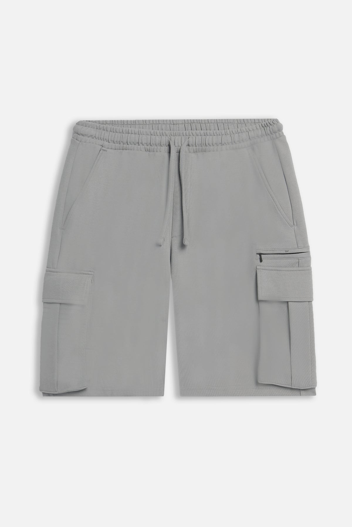 BERMUDA IN FELPA CON TASCONI GRIGIO