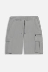 BERMUDA IN FELPA CON TASCONI GRIGIO