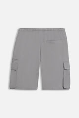 BERMUDA IN FELPA CON TASCONI GRIGIO