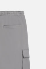 BERMUDA IN FELPA CON TASCONI GRIGIO
