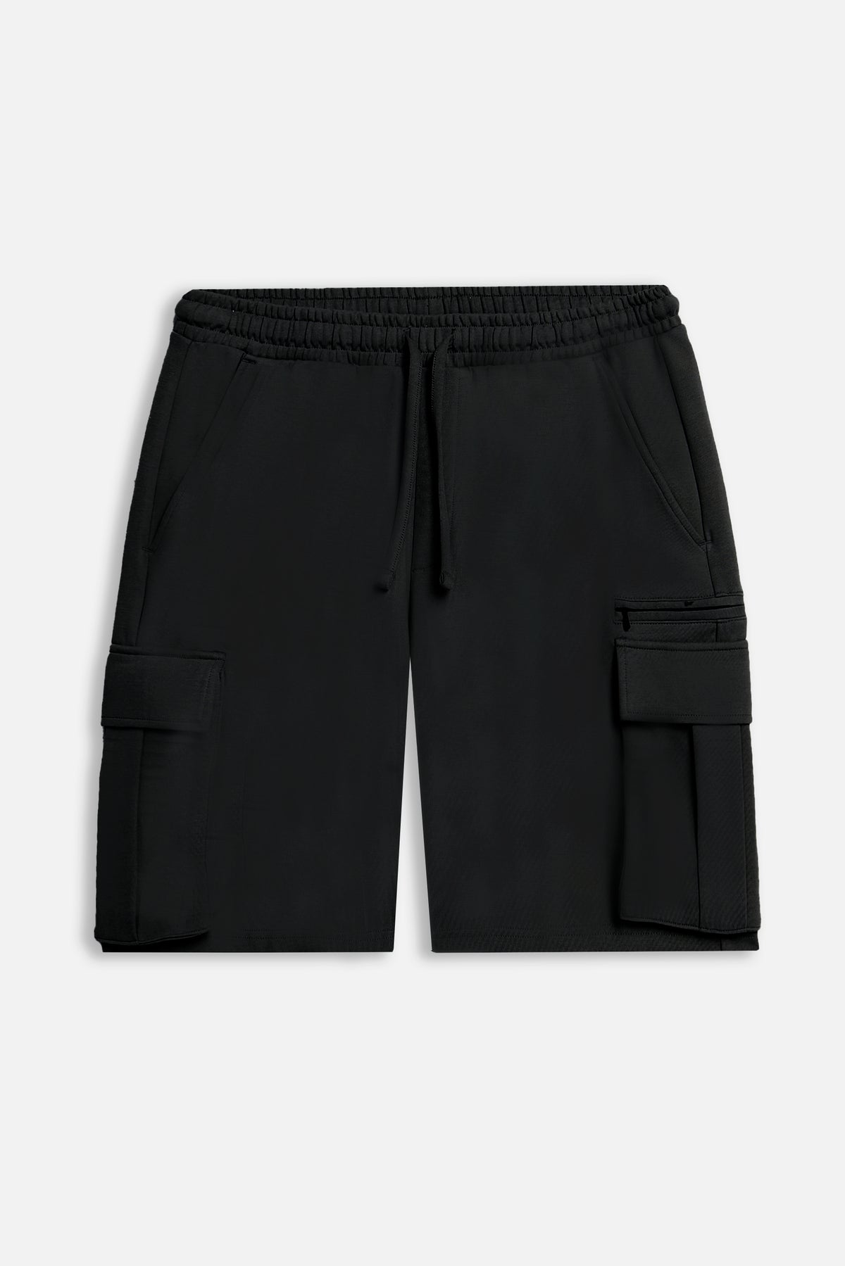 BERMUDA IN FELPA CON TASCONI NERO