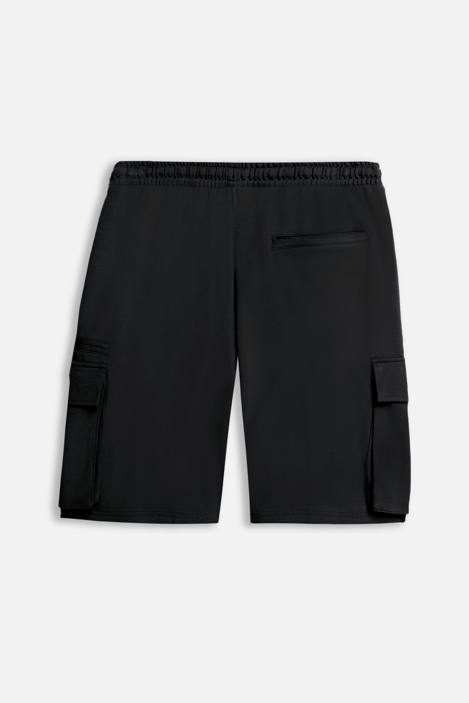BERMUDA IN FELPA CON TASCONI NERO