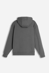 FELPA CON CAPPUCCIO E MARSUPIO OVER FIT ANTRACITE