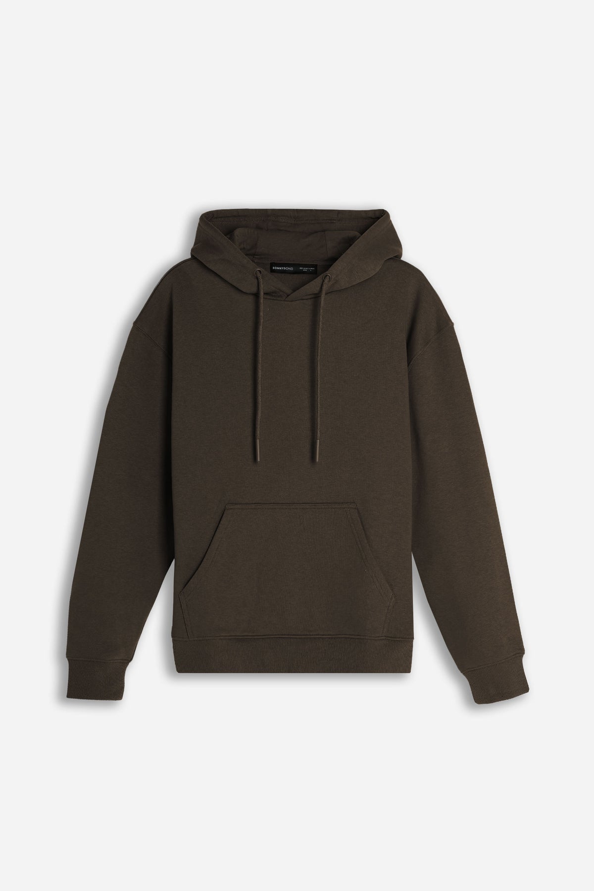 FELPA CON CAPPUCCIO E MARSUPIO OVER FIT MARRONE