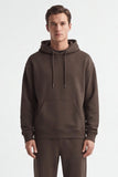 FELPA CON CAPPUCCIO E MARSUPIO OVER FIT MARRONE
