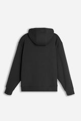 FELPA CON CAPPUCCIO E MARSUPIO OVER FIT NERO