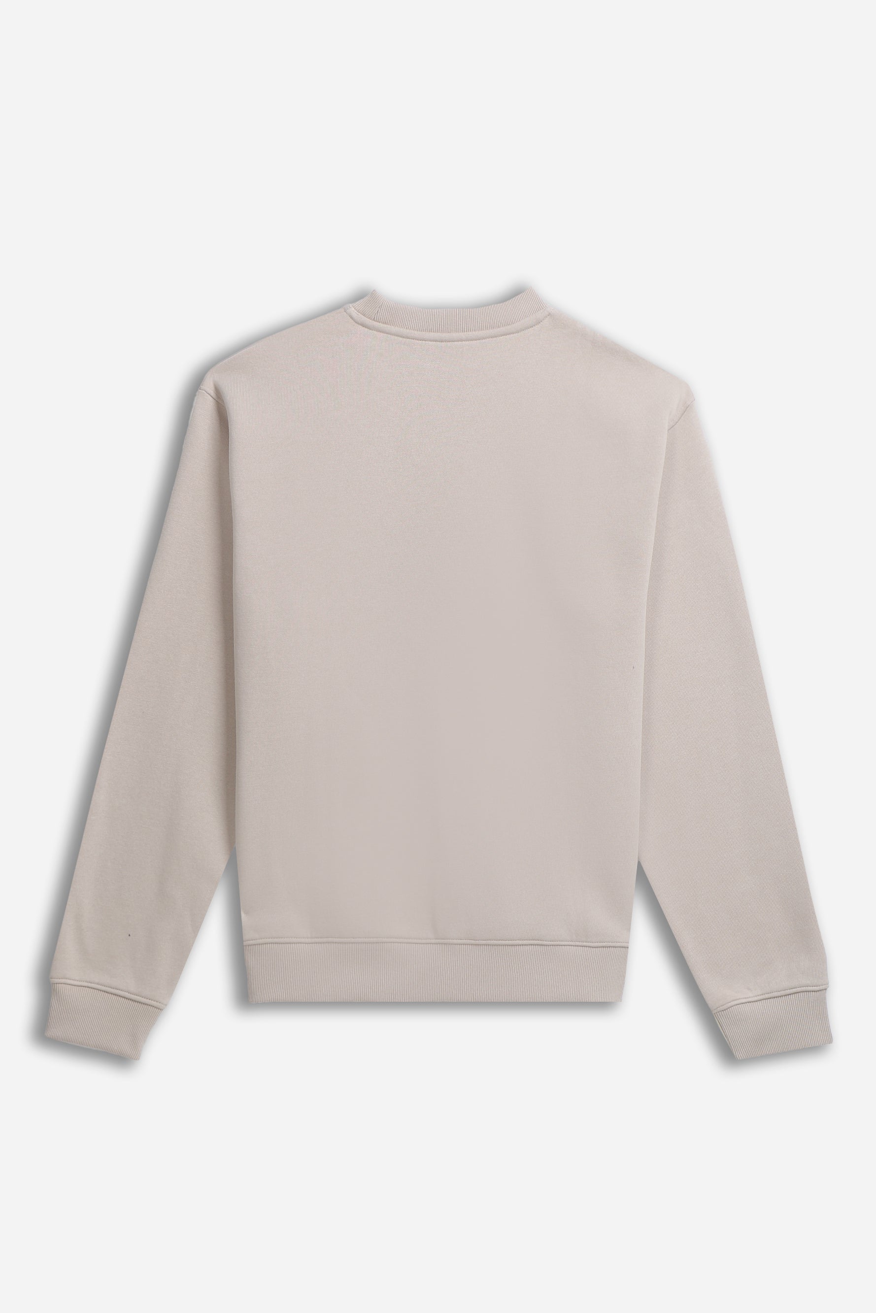 FELPA GIROCOLLO CON STAMPA BEIGE