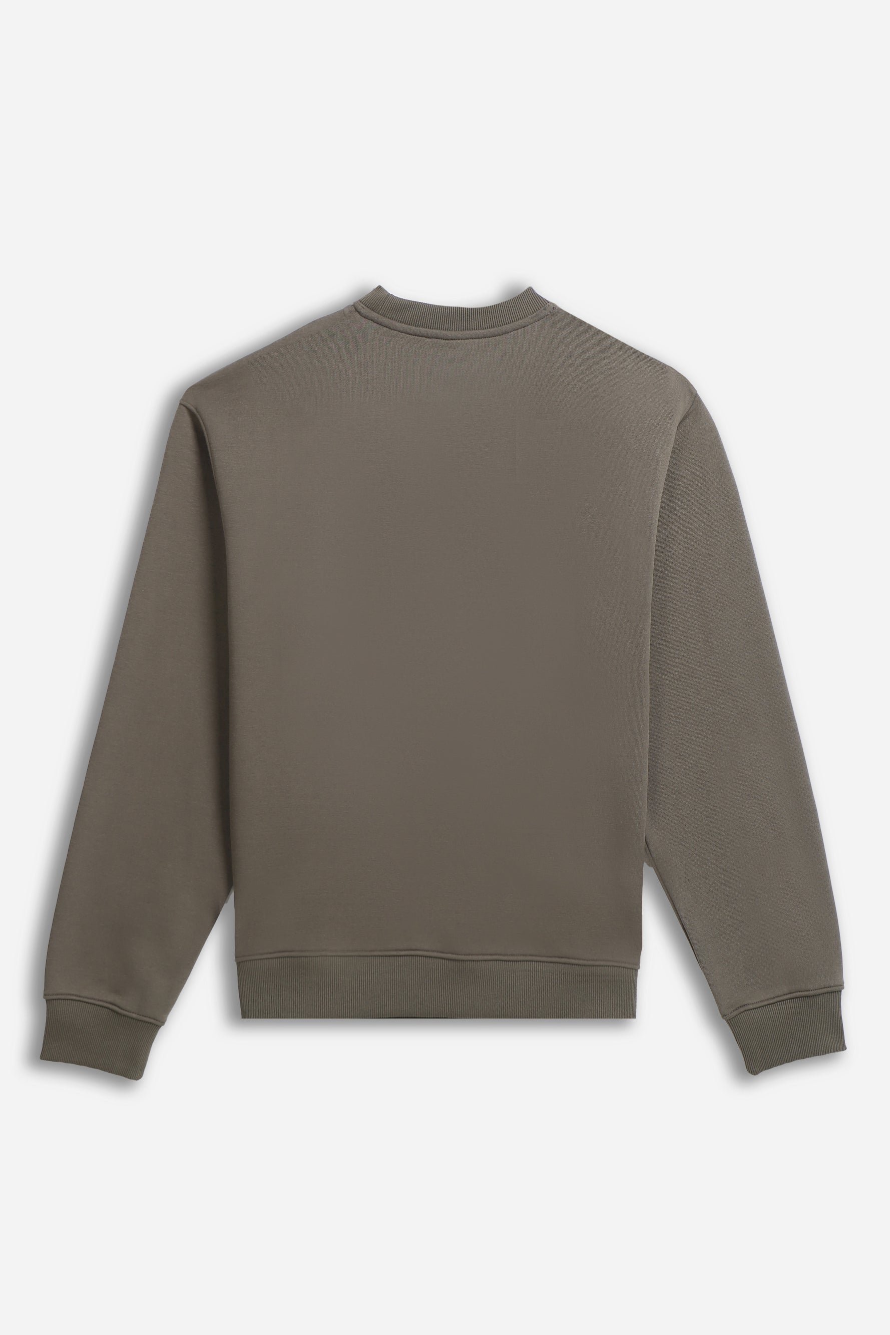 FELPA GIROCOLLO CON STAMPA VERDE MILITARE