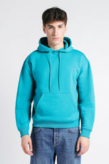 FELPA CON CAPPUCCIO E MARSUPIO CON STAMPA VERDE SMERALDO