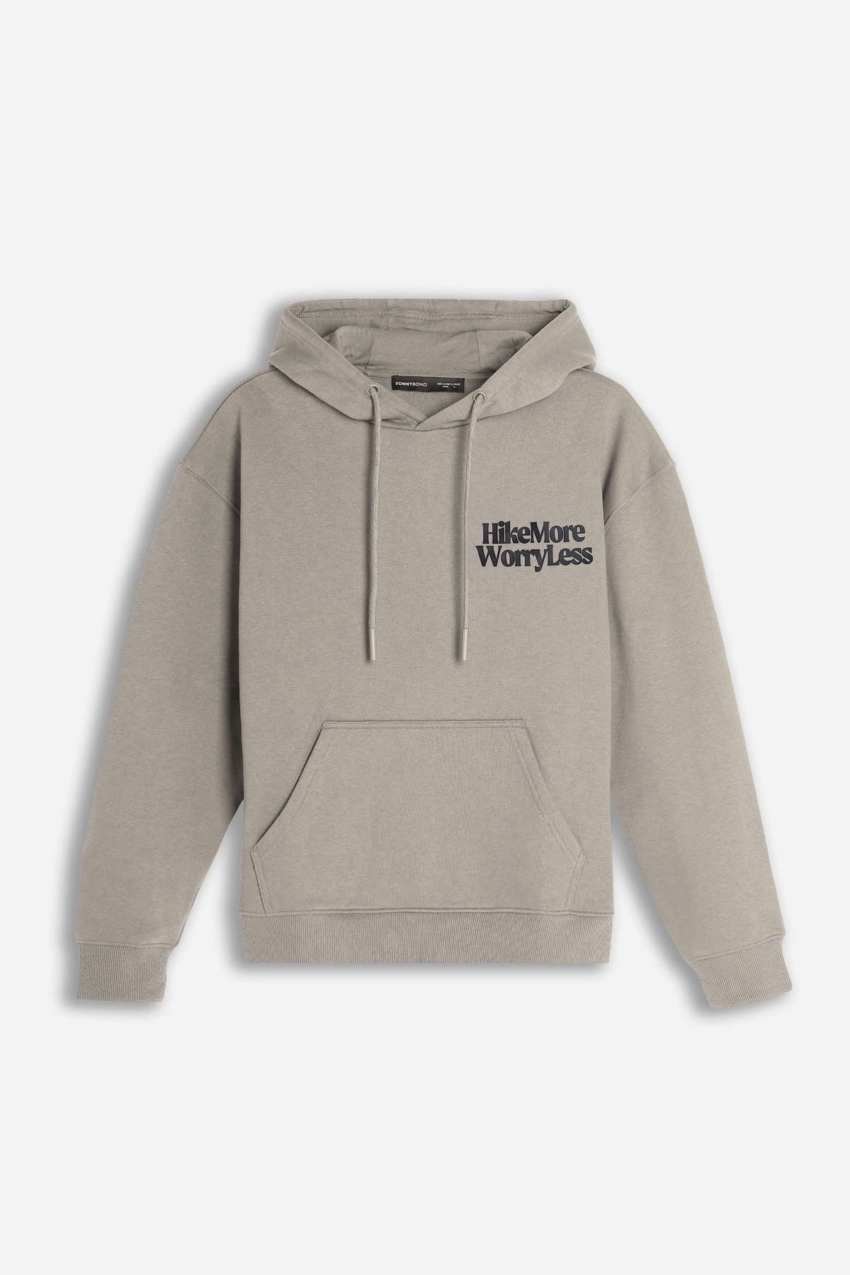 FELPA STAMPATA CON CAPPUCCIO E  MARSUPIO BEIGE