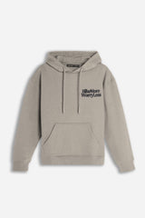 FELPA STAMPATA CON CAPPUCCIO E  MARSUPIO BEIGE