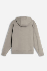 FELPA STAMPATA CON CAPPUCCIO E  MARSUPIO BEIGE