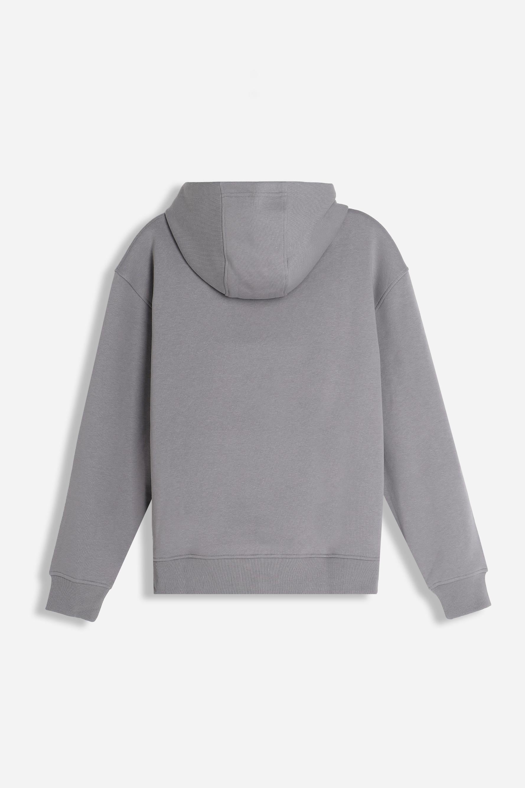 Felpa uomo grigio medio con cappuccio vista posteriore
