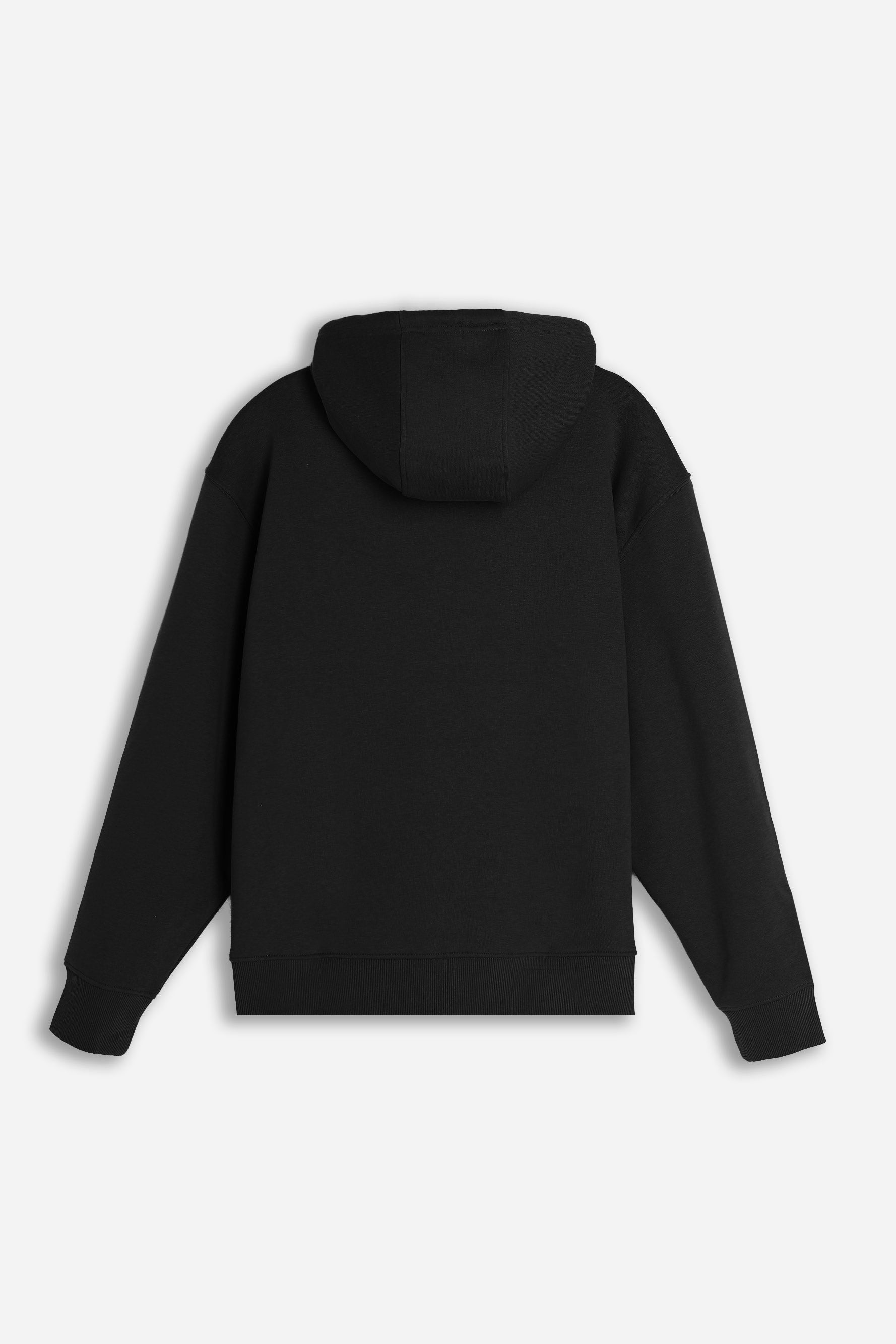 Felpa uomo nero con cappuccio vista posteriore