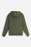 Felpa uomo verde militare con cappuccio vista posteriore
