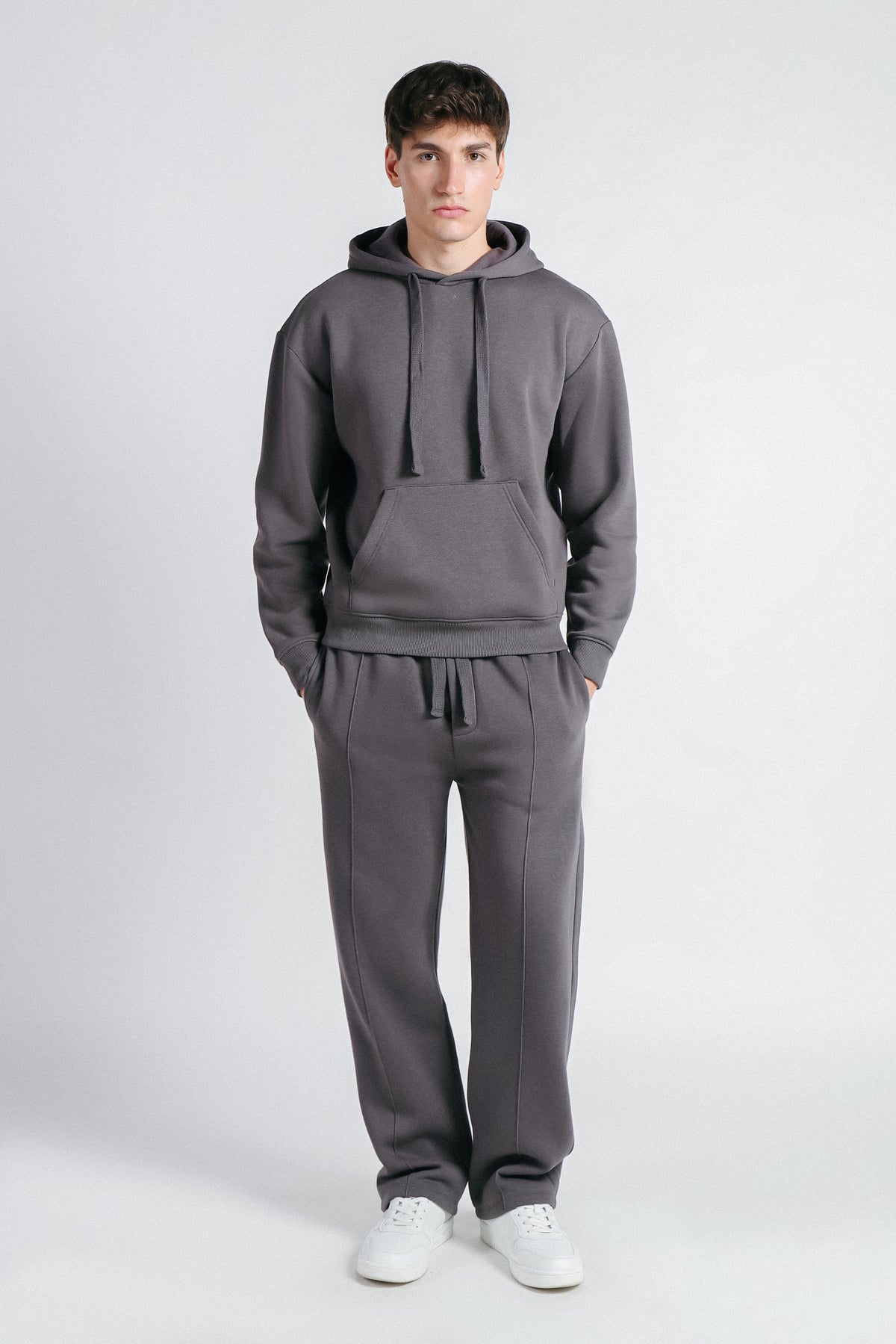 PANTALONE JOGGING FONDO LARGO GRIGIO SCURO