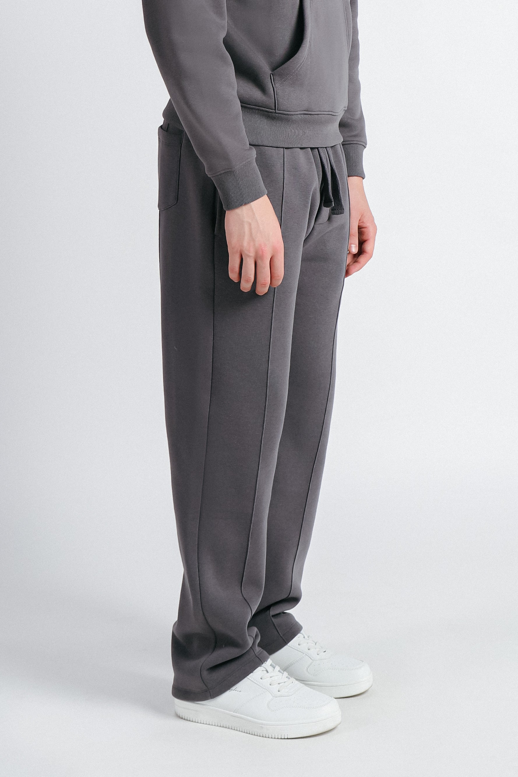 PANTALONE JOGGING FONDO LARGO GRIGIO SCURO