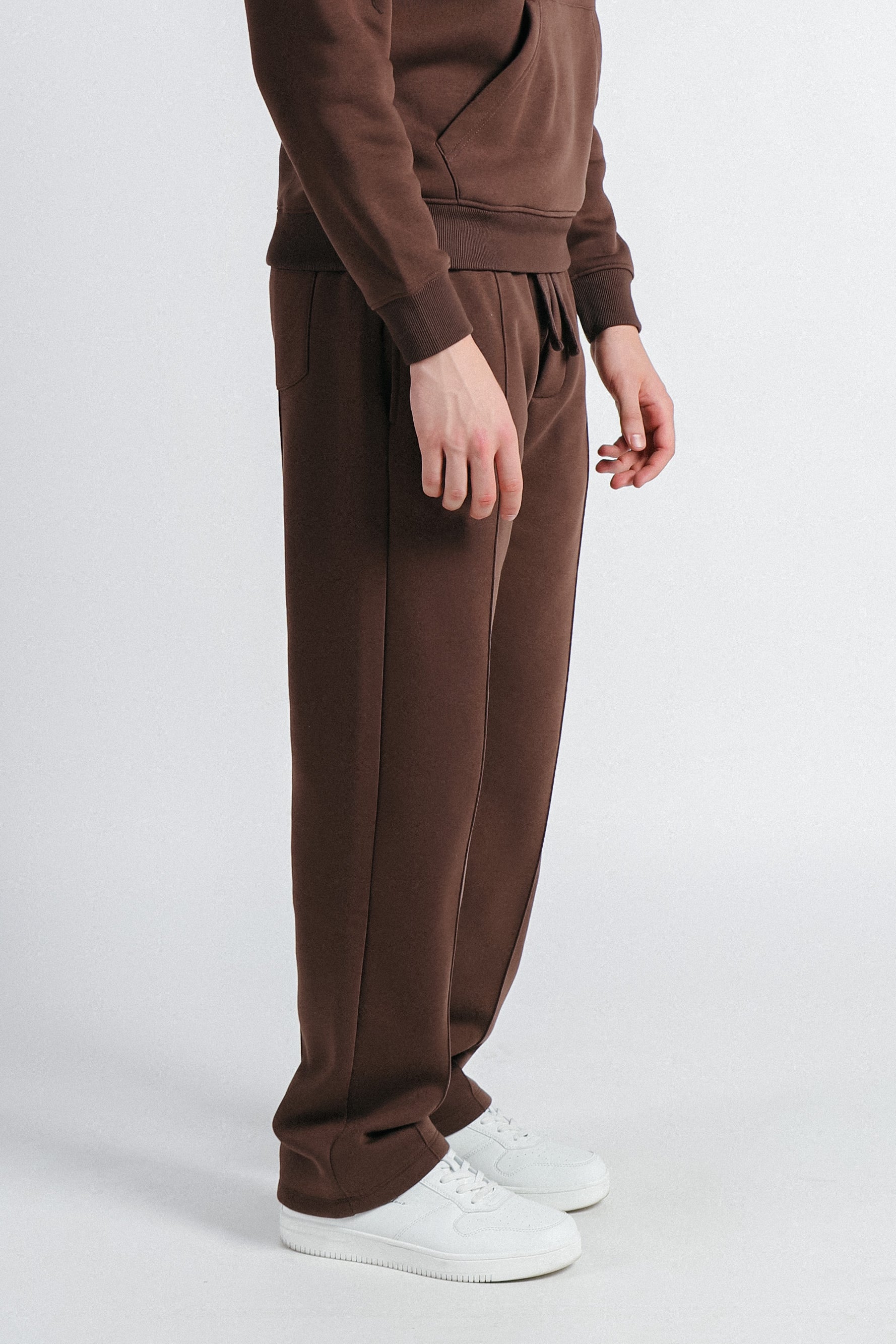 PANTALONE JOGGING FONDO LARGO MARRONE