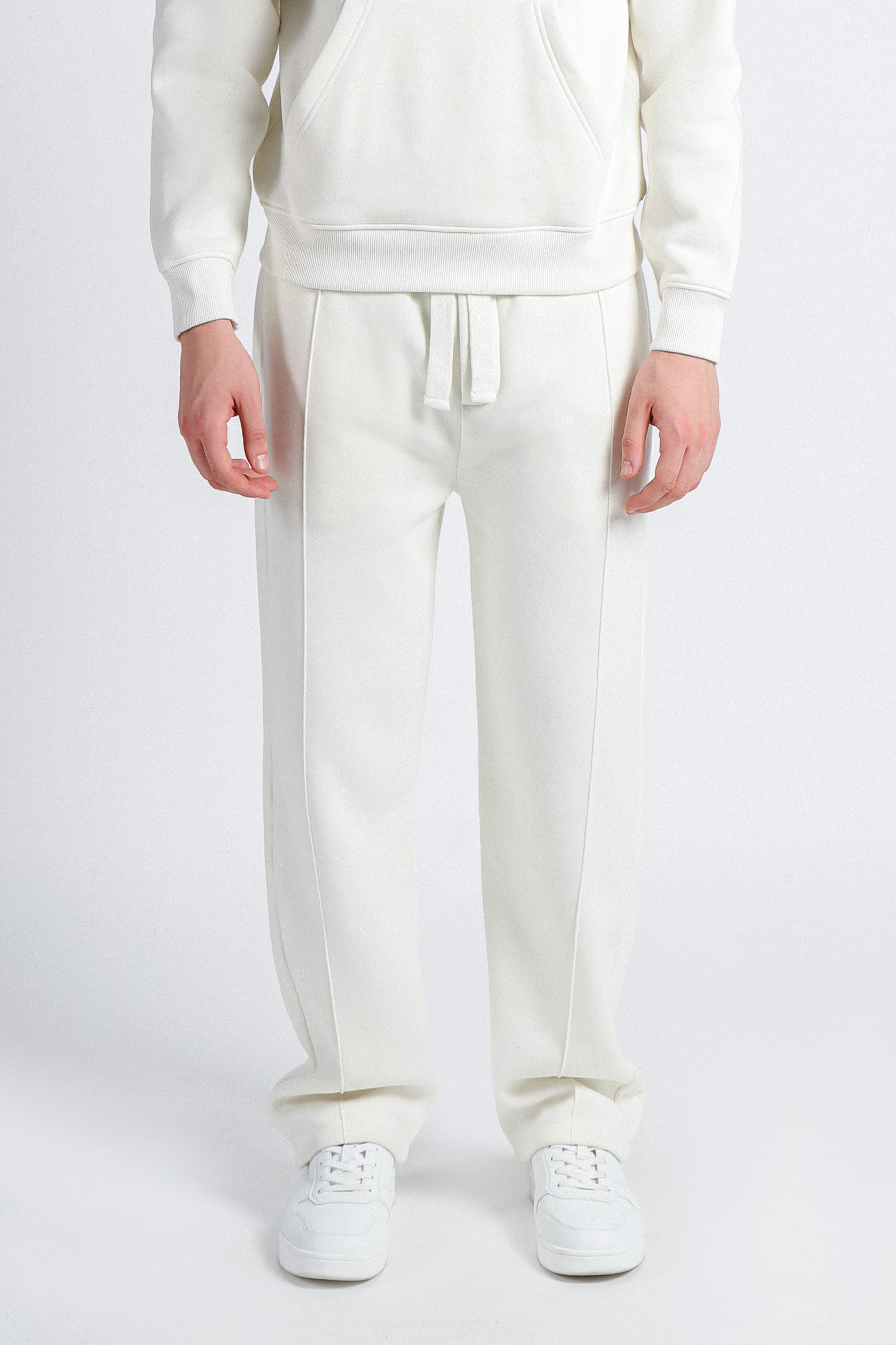 PANTALONE JOGGING FONDO LARGO PANNA