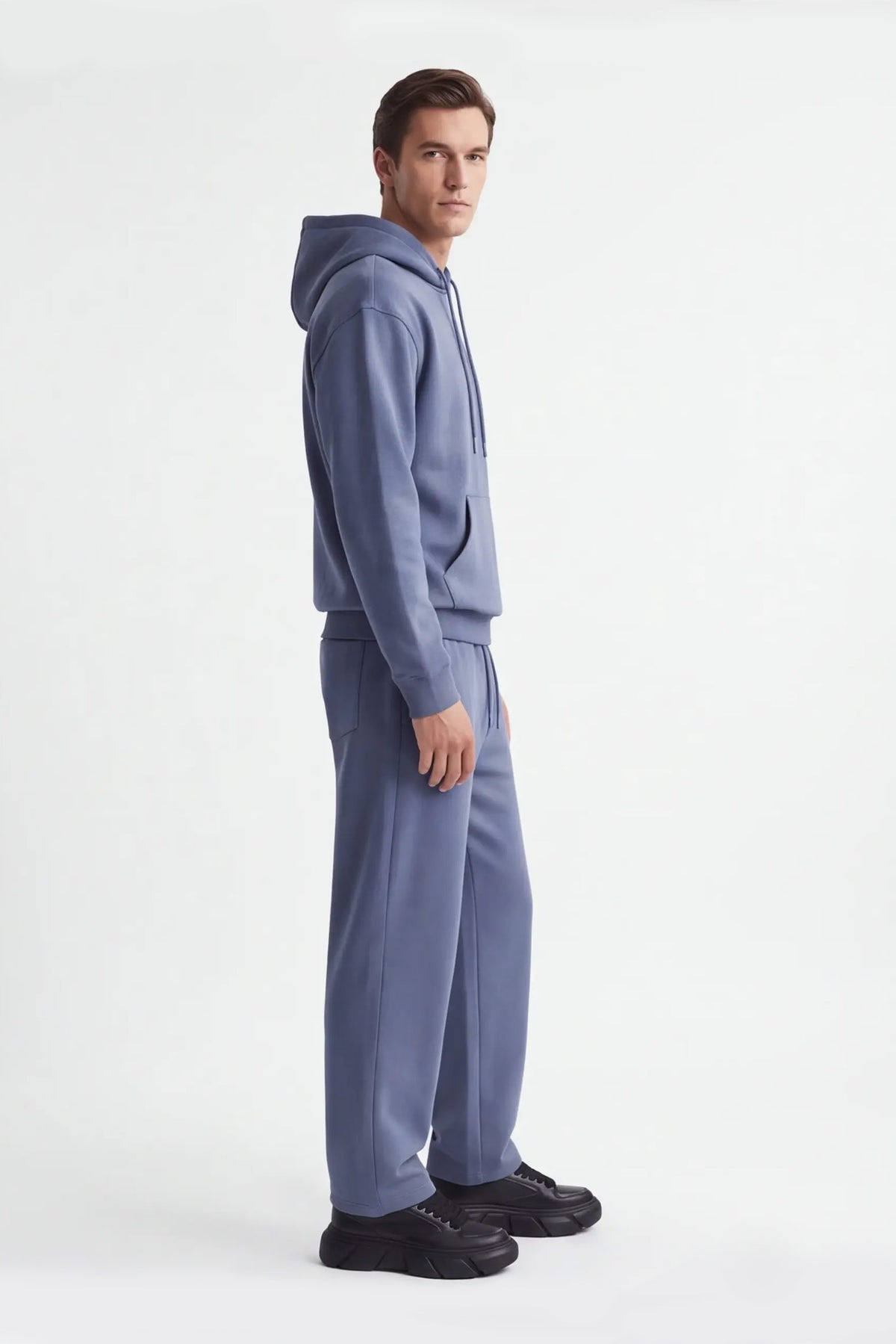 PANTALONE JOGGER IN FELPA OVER FIT POLVERE