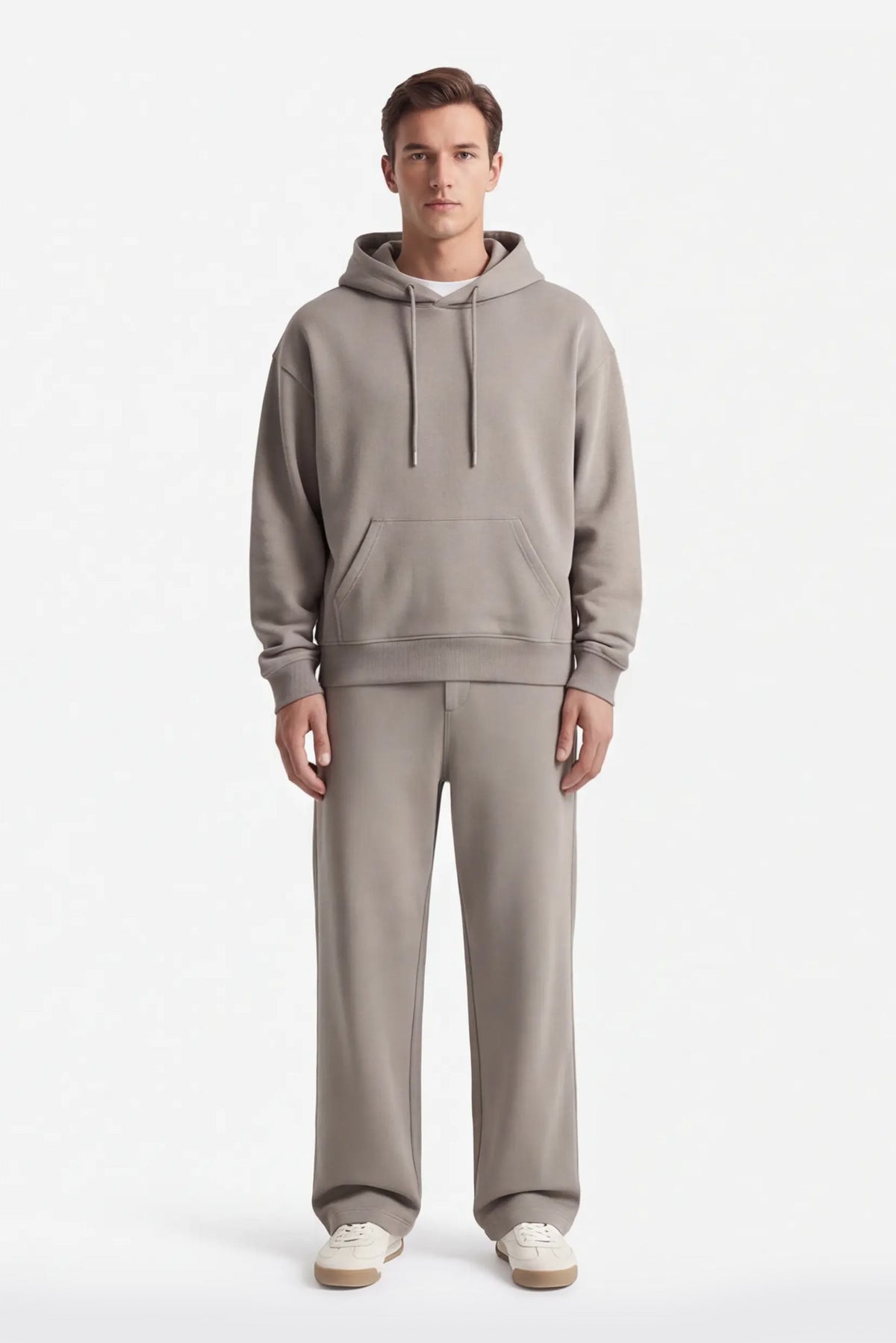PANTALONE JOGGER IN FELPA OVER FIT TORTORA