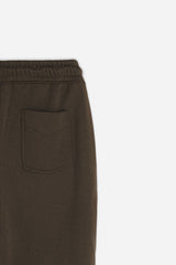 PANTALONE JOGGER IN FELPA OVER FIT MARRONE