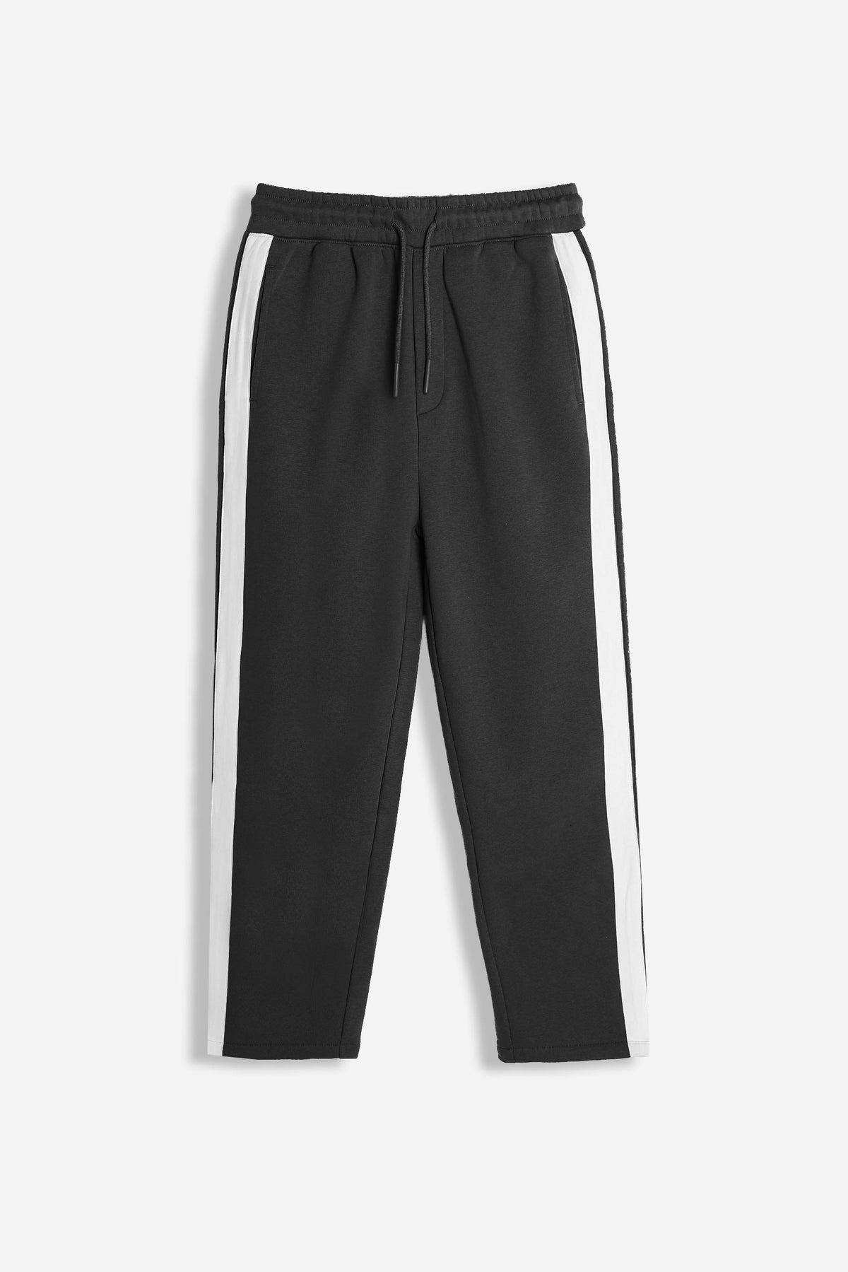 PANTALONE JOGGER IN FELPA CON BANDA LATERALE NERO