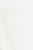 PANTALONE JOGGER IN FELPA CON BANDA LATERALE PANNA