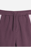 PANTALONE JOGGER IN FELPA CON BANDA LATERALE PRUGNA