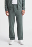 PANTALONE JOGGER IN FELPA CON BANDA LATERALE VERDE BOSCO