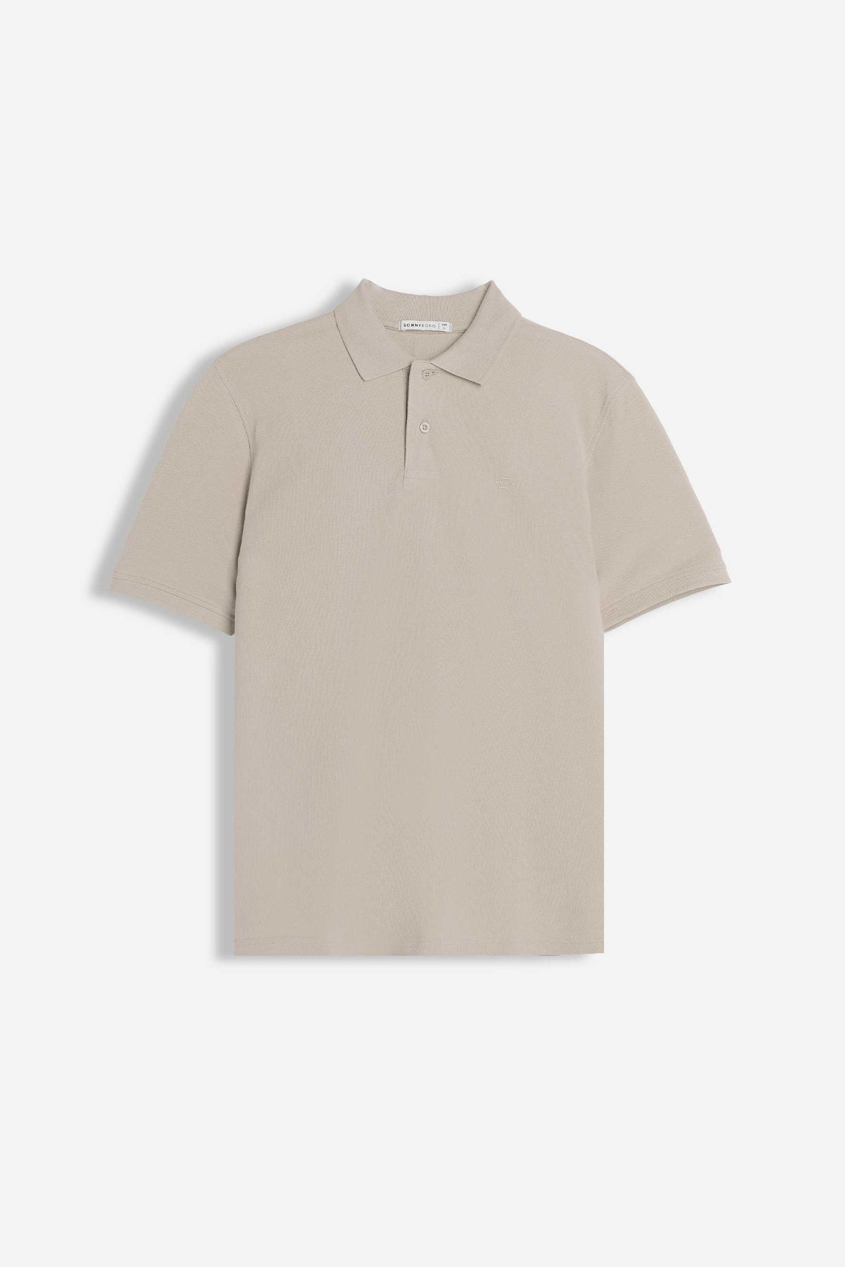 POLO PIQUET BASIC TINTA UNITA E LOGO BEIGE