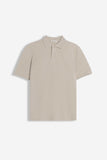 POLO PIQUET BASIC TINTA UNITA E LOGO BEIGE