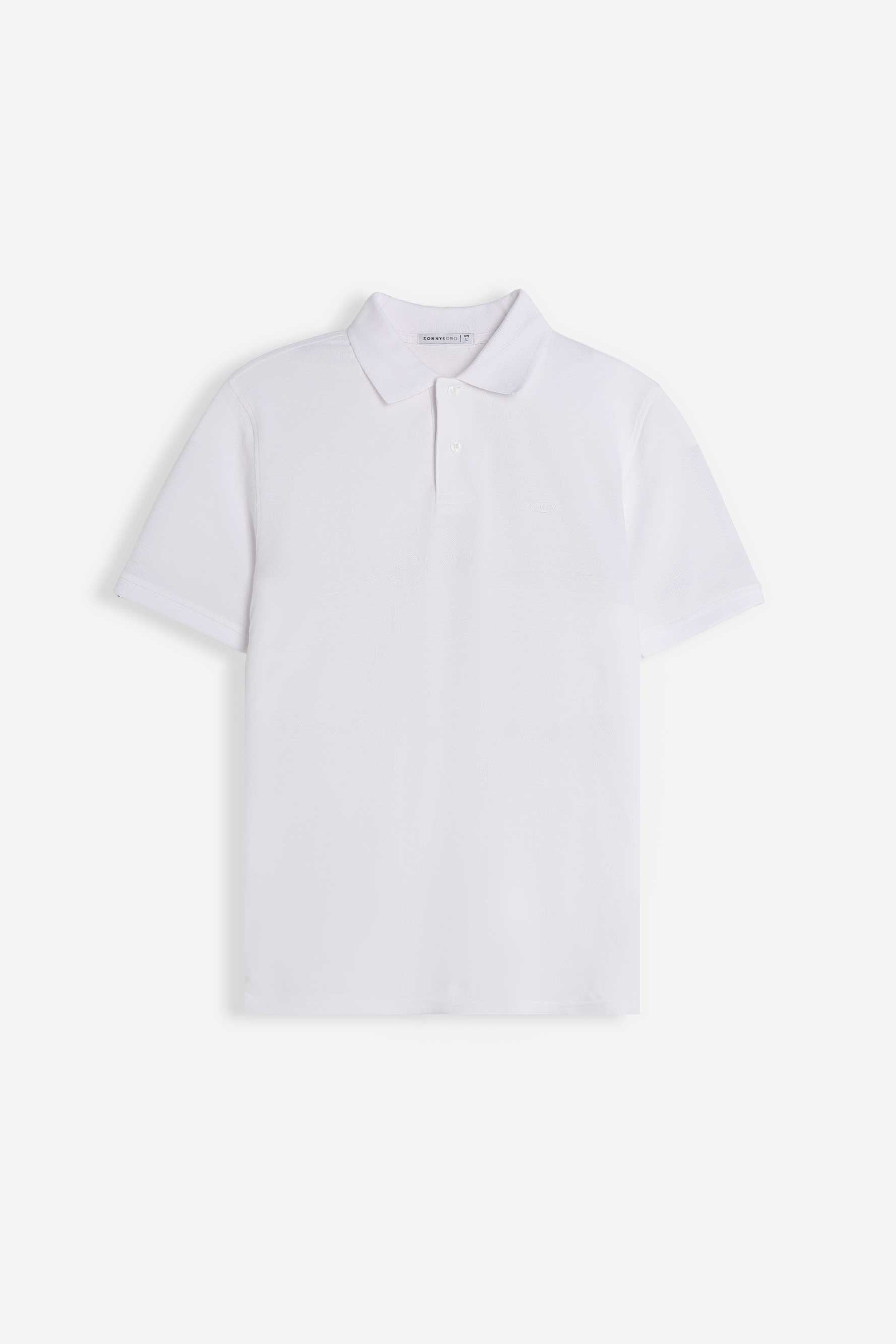 POLO PIQUET BASIC TINTA UNITA E LOGO BIANCO