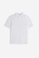 POLO PIQUET BASIC TINTA UNITA E LOGO BIANCO