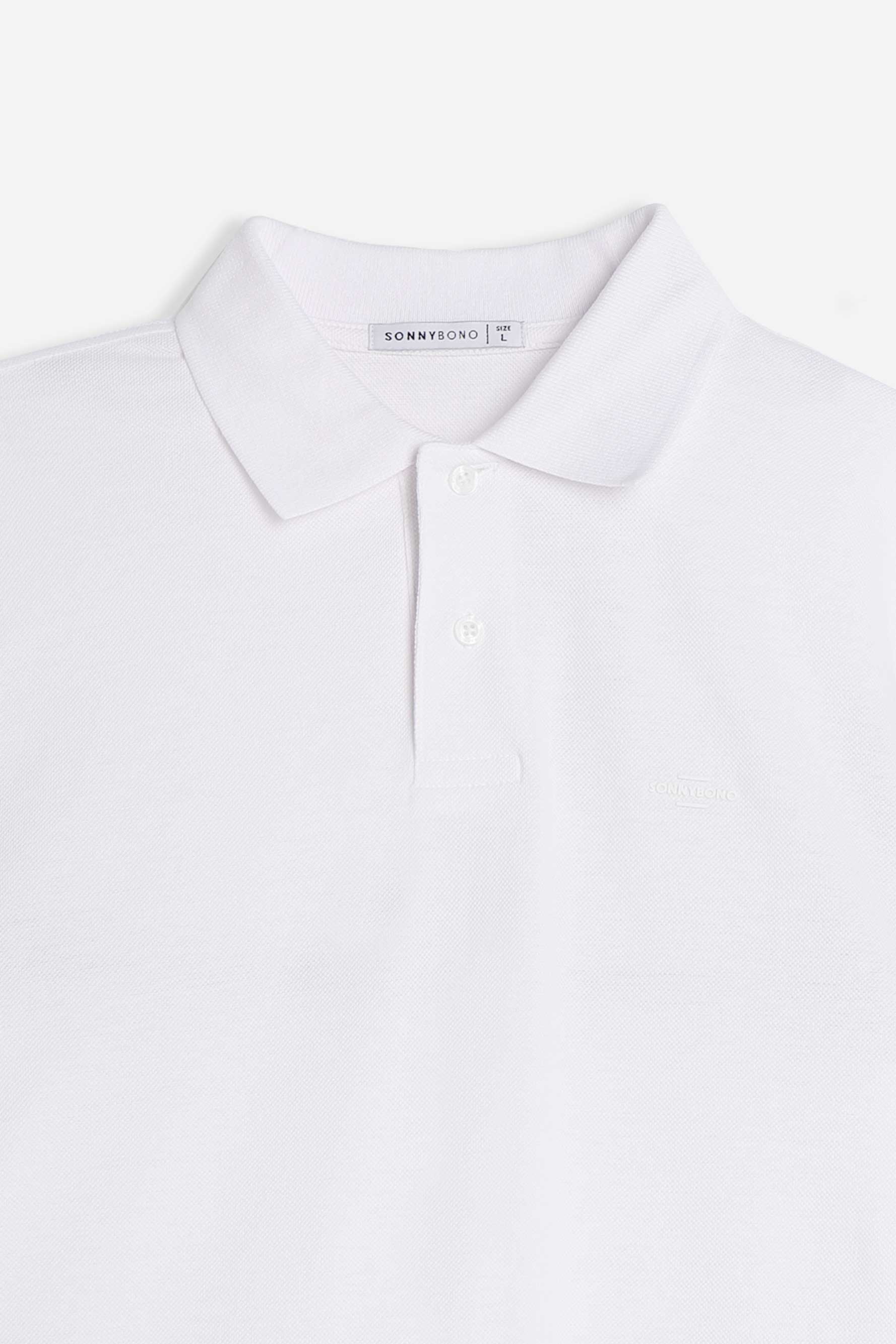 POLO PIQUET BASIC TINTA UNITA E LOGO BIANCO