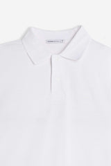 POLO PIQUET BASIC TINTA UNITA E LOGO BIANCO