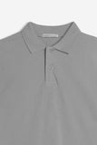 POLO PIQUET BASIC TINTA UNITA E LOGO GRIGIO SCURO