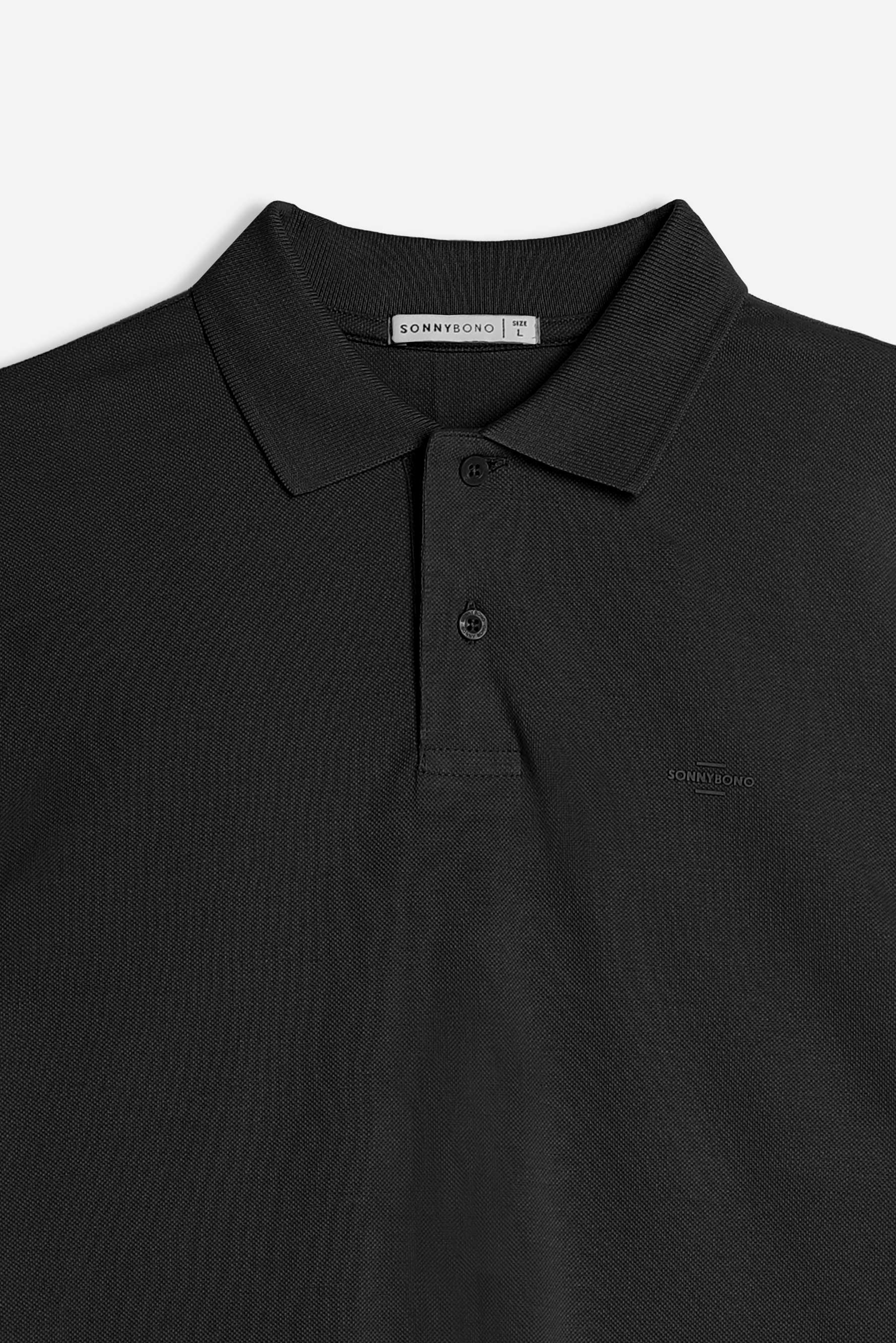 POLO PIQUET BASIC TINTA UNITA E LOGO NERO